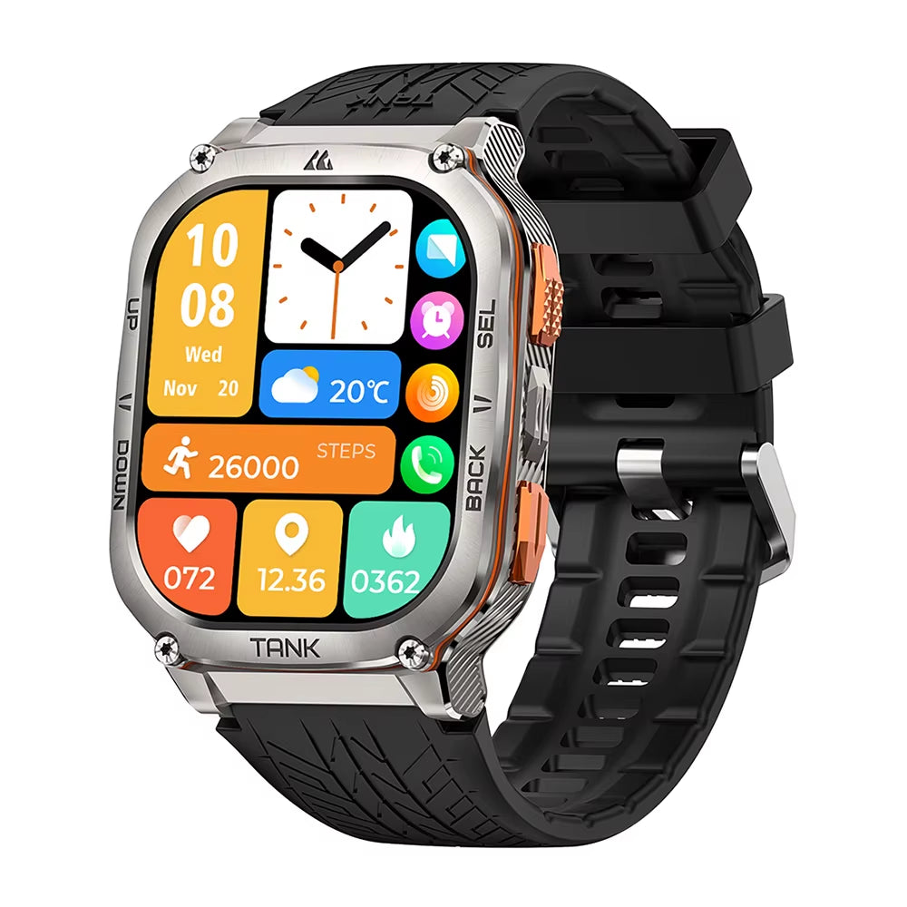 TANK M3 Ultra GPS Smart Watch for Men Stainless Steel 5ATM Waterproof Bluetooth Call 24/7 Health Monitor for Android Ios