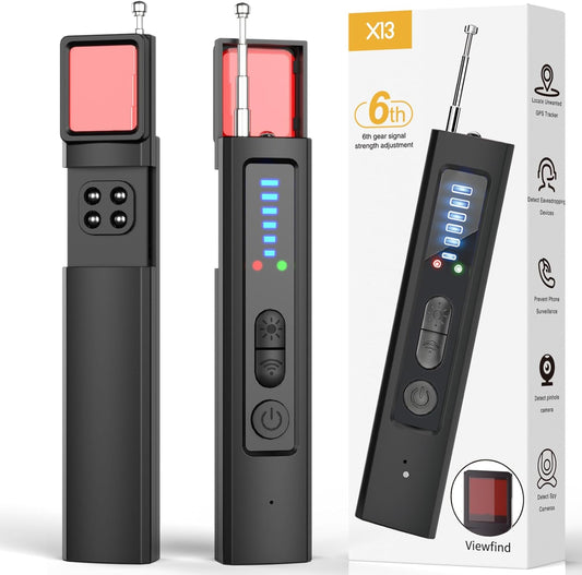 Upgraded Hidden Camera Detectors,Spy Camera Detector, GPS Tracker & Bug Detector for Travel, Home, Hotel, Office, 6 Levels Sensitivity