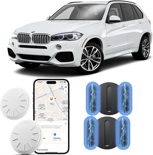 GPS Tracker for Vehicles, 2PCS Mini GPS Tracker with Magnetic Case, Work with Find My (Ios Only), No Monthly Fee Car GPS Tracker (Black)