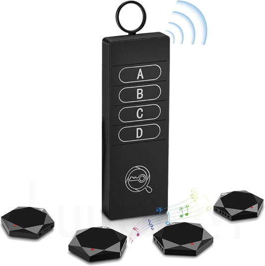 Key Finder 80DB+ Tracking Devices, Item Locator Tags with 164Ft, Wireless Locator for Finding Wallet Phone Glasses Pet, 1 RF Transmitter & 4 Receivers