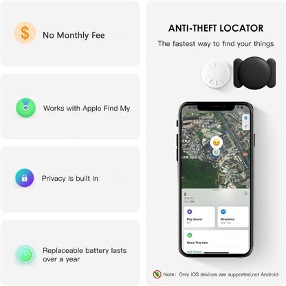 GPS Tracker for Vehicles, 2PCS Mini GPS Tracker with Magnetic Case, Work with Find My (Ios Only), No Monthly Fee Car GPS Tracker (Black)