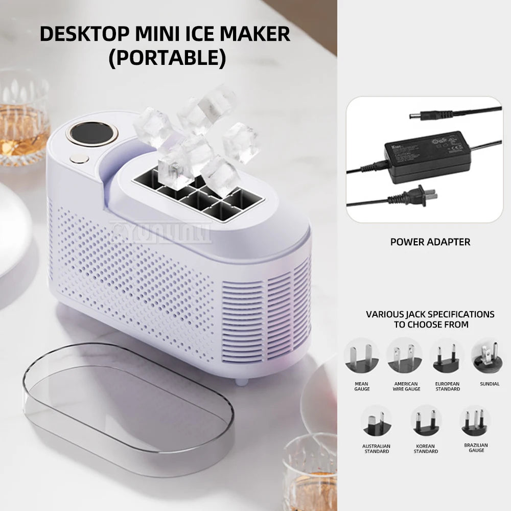 Mini Machine à Glaçons Portable – 9 Glaces en 6 Minutes | Maison, Camping & Voiture