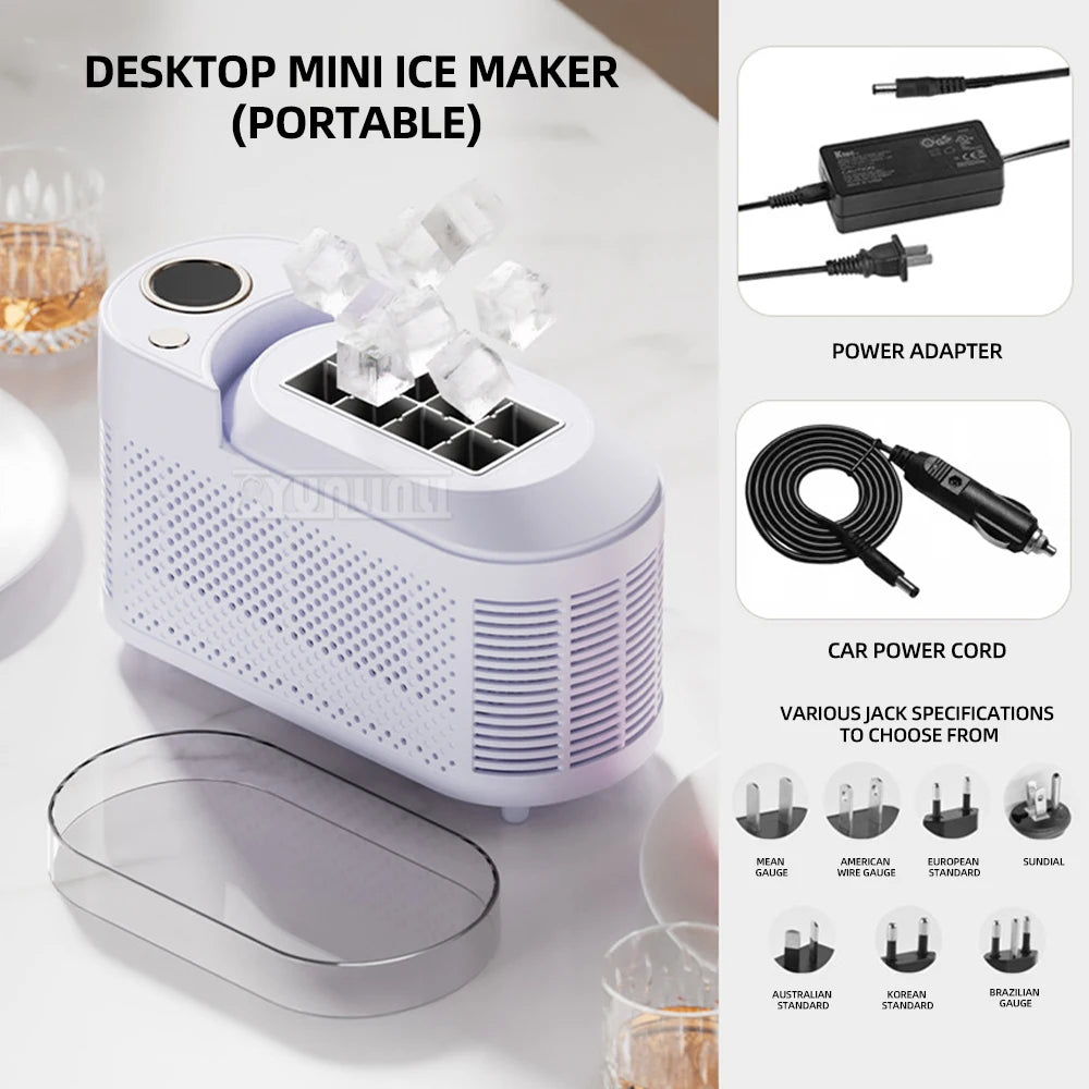 Mini Machine à Glaçons Portable – 9 Glaces en 6 Minutes | Maison, Camping & Voiture