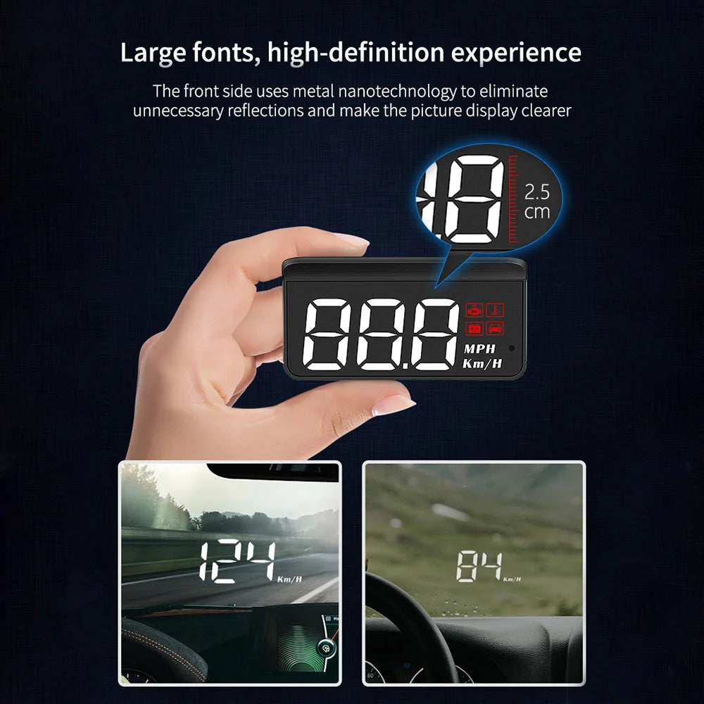 OBD2 HUD affichage tête haute de voiture compteur de vitesse moniteur ordinateur intégré pare-brise projecteur numérique électronique Auto accessoires M3