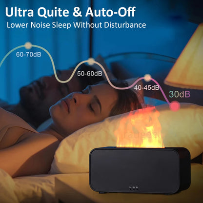 Diffuseur d'arôme Mini humidificateur d'air à 7 flammes colorées, ajout d'huile essentielle d'aromathérapie avec réglage de synchronisation pour la maison, la chambre à coucher et le bureau