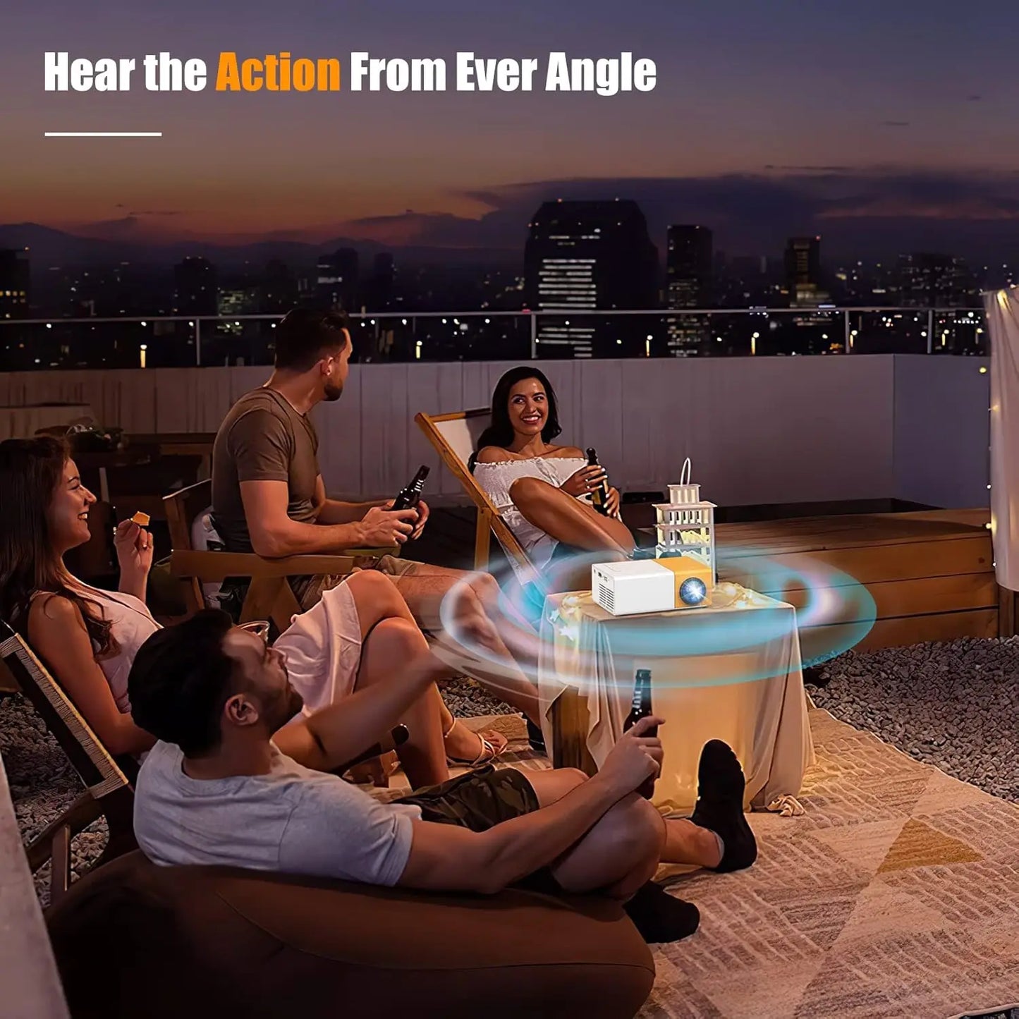 Mini Vidéoprojecteur HD Portatif 600 Lumens – Home Cinéma & Présentations