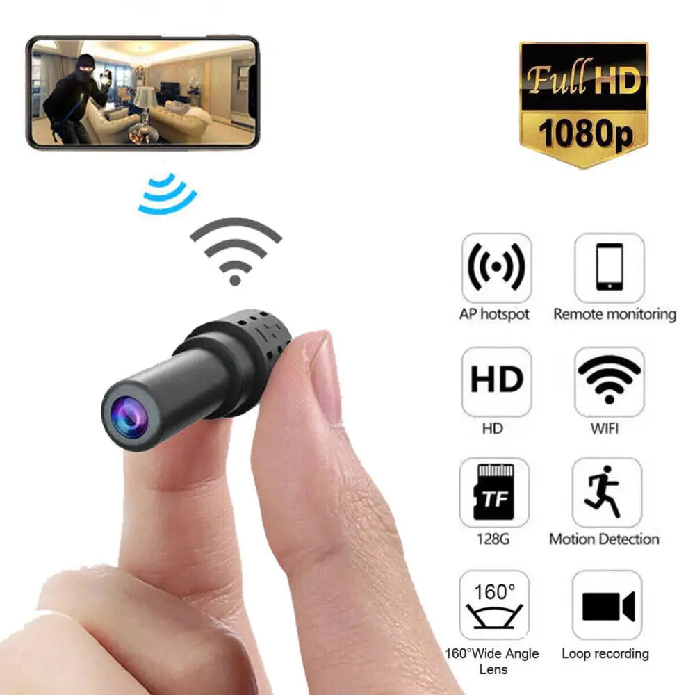 4K HD Mini caméra IP 128GB 1080P sans fil WLAN WiFi caméra de Surveillance caméra espion Webcams pour la détection, la surveillance, l'enregistrement