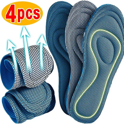 Semelles orthopédiques en mousse à mémoire de forme, 2 paires, pour chaussures, désodorisation antibactérienne, Absorption de la sueur, chaussures de Sport, coussinets de course