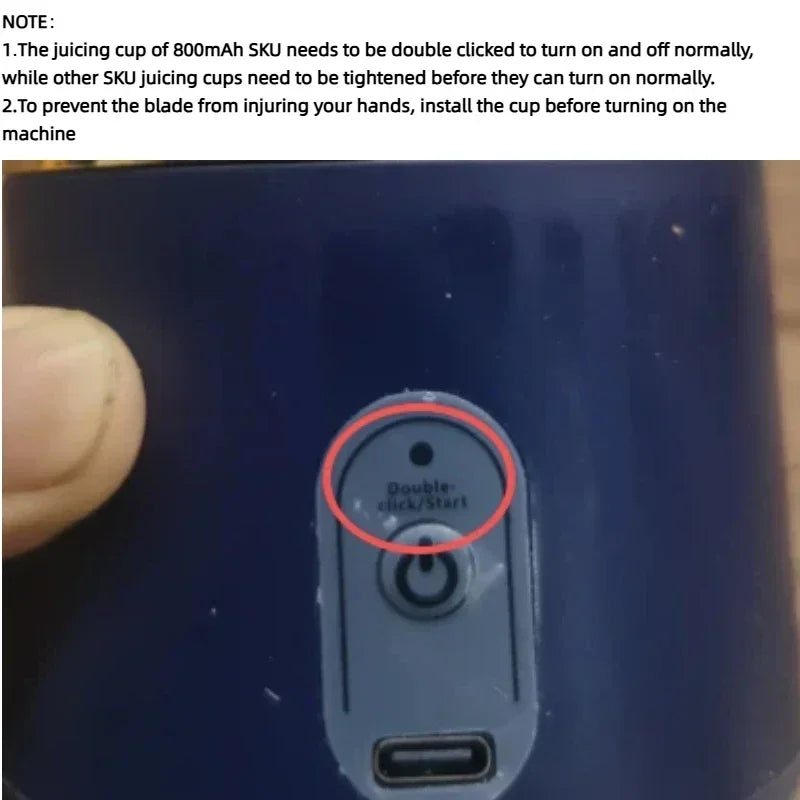 Extracteur de jus, tasse de jus Portable Rechargeable, petite tasse de jus multifonctionnelle pour la maison et l'extérieur, mélange de jus, 2 tasses, 1 pièces