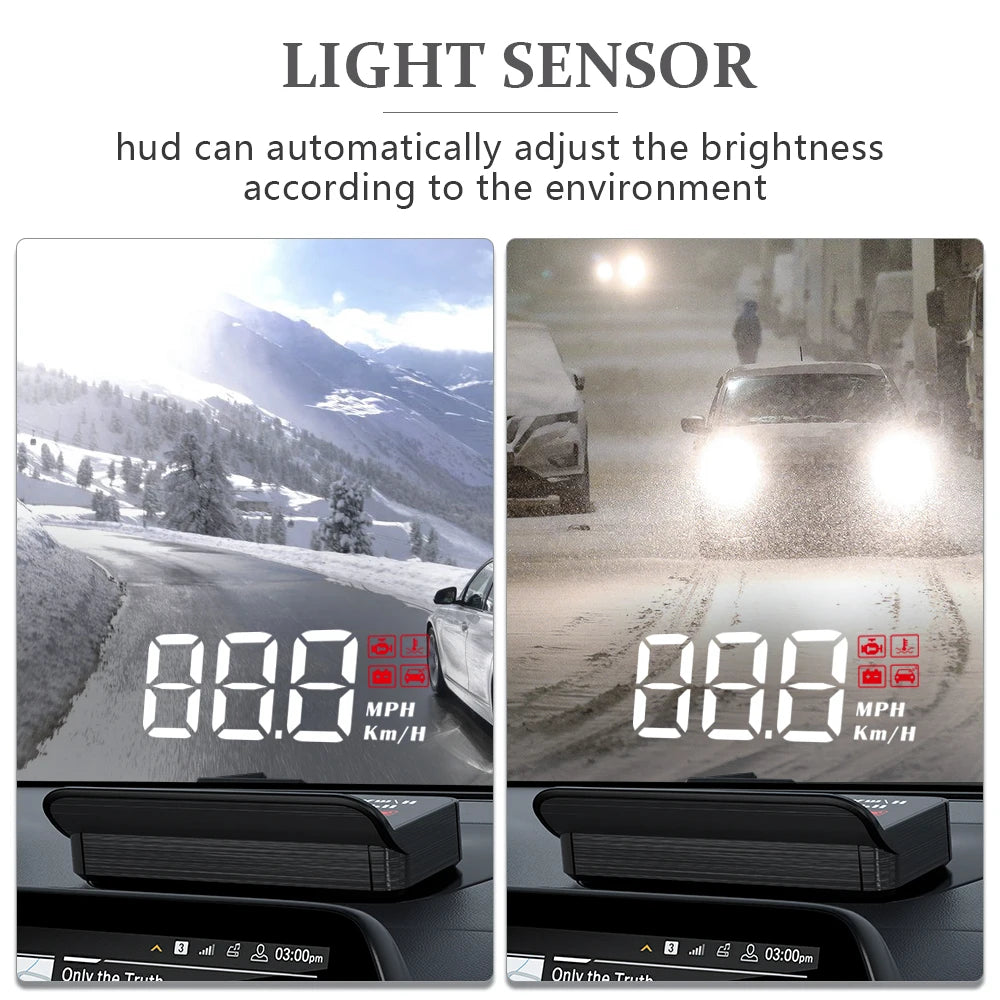 OBD2 HUD affichage tête haute de voiture compteur de vitesse moniteur ordinateur intégré pare-brise projecteur numérique électronique Auto accessoires M3