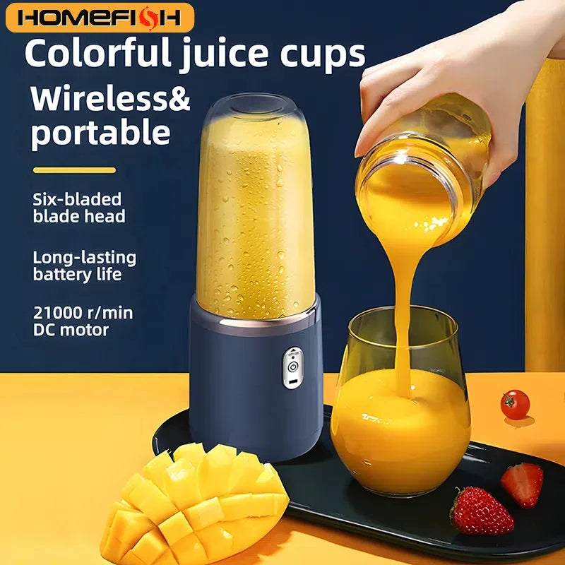 Extracteur de jus, tasse de jus Portable Rechargeable, petite tasse de jus multifonctionnelle pour la maison et l'extérieur, mélange de jus, 2 tasses, 1 pièces