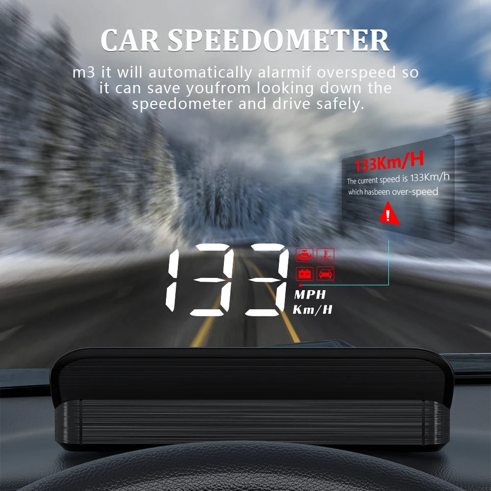 OBD2 HUD affichage tête haute de voiture compteur de vitesse moniteur ordinateur intégré pare-brise projecteur numérique électronique Auto accessoires M3